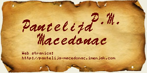 Pantelija Macedonac vizit kartica